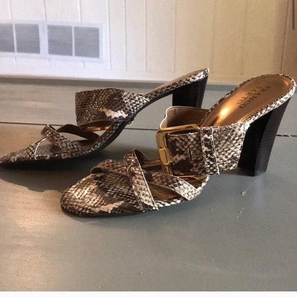 Franco Sarto Snakeskin Genuine Leather Sandals 9 - Picture 2 of 16